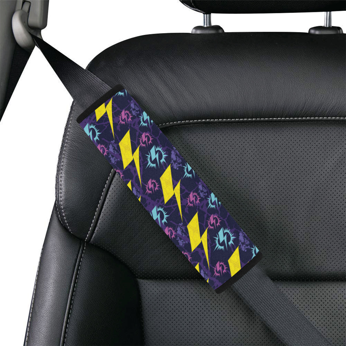 Lightning Thunder Pattern Print Design 01 Car Seat Belt Cover