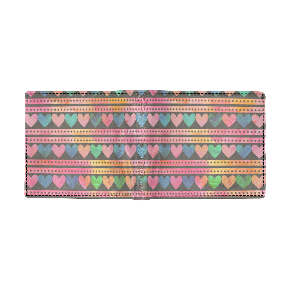 Heart Pattern Print Design HE010 Men's ID Card Wallet