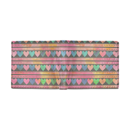 Heart Pattern Print Design HE010 Men's ID Card Wallet