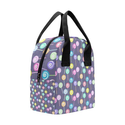 Lollipop Pattern Print Design LL03 Insulated Lunch Bag