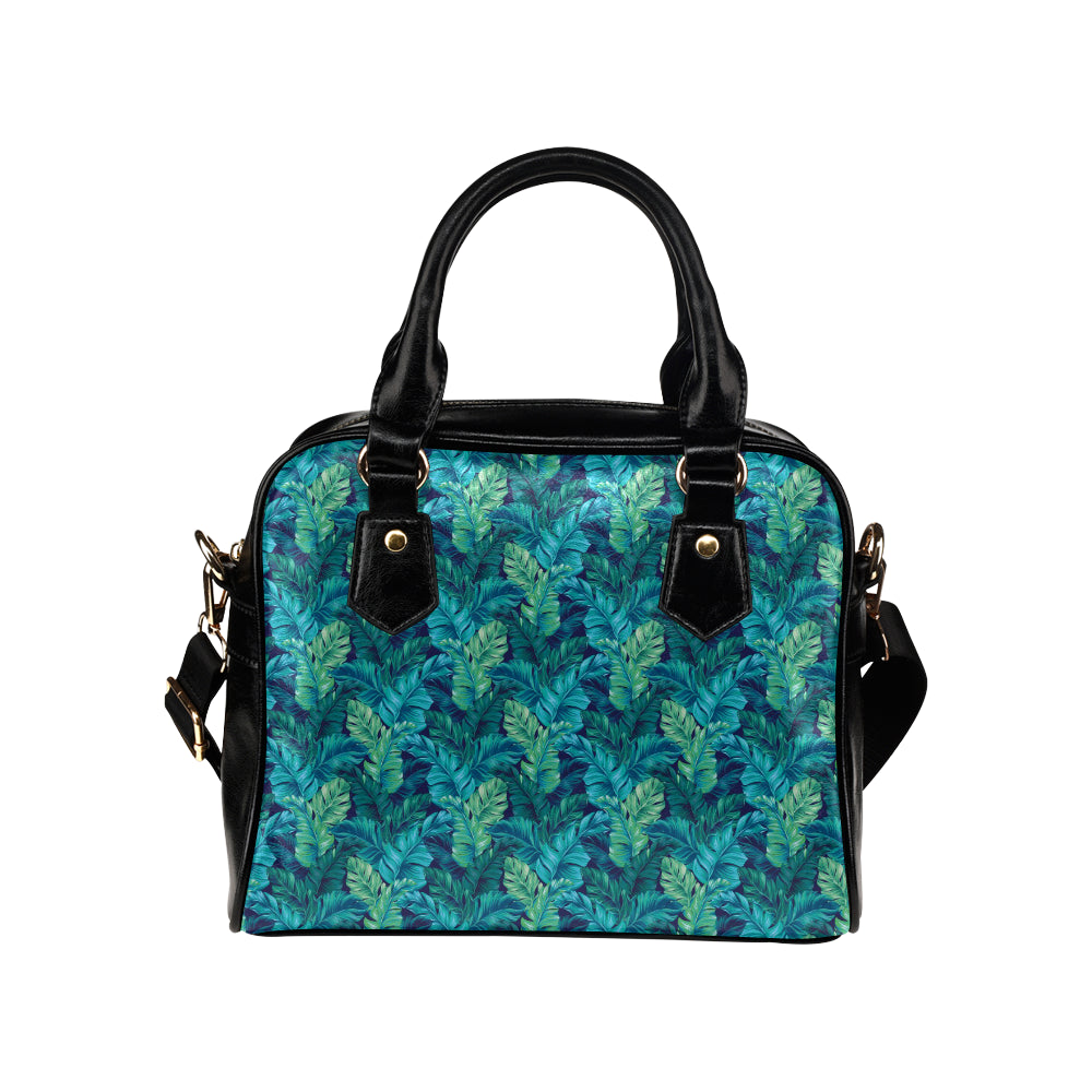 Banana Leaf Pattern Print Design 06 Shoulder Handbag