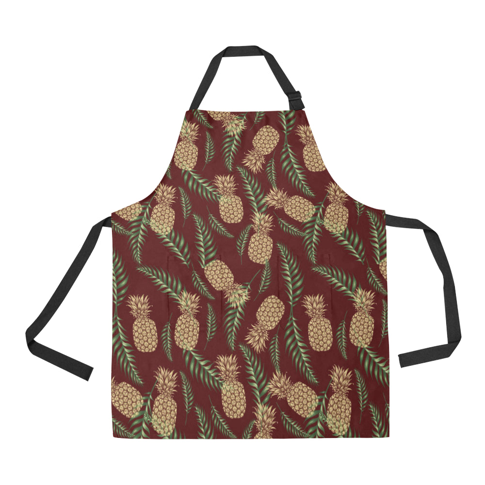 Pineapple Pattern Print Design PP013 Apron with Pocket