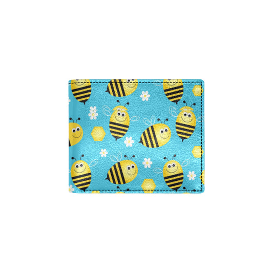 Bee Pattern Print Design BEE06 Men's ID Card Wallet