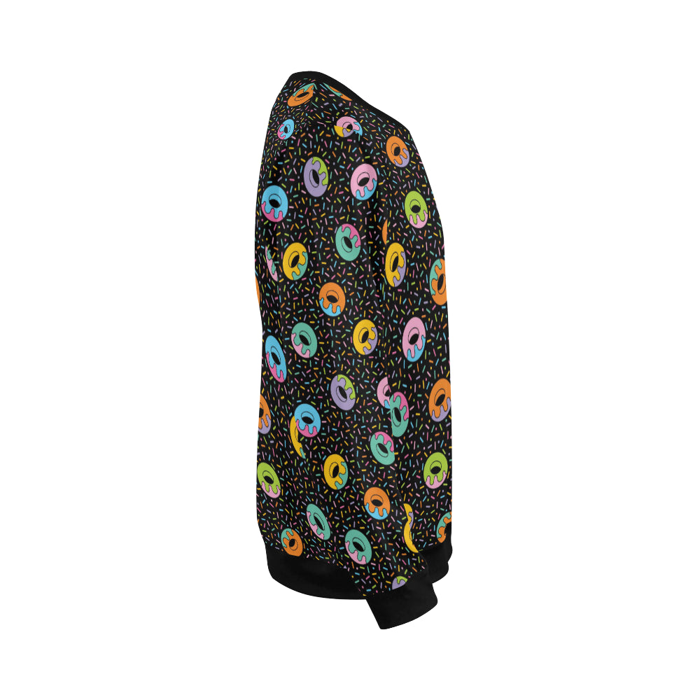 Donut Pattern Print Design DN012 Men Long Sleeve Sweatshirt