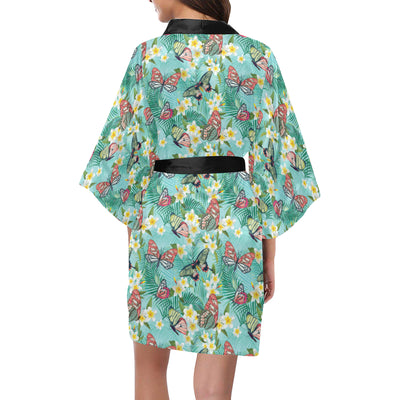 Butterfly Pattern Print Design 09 Women's Short Kimono