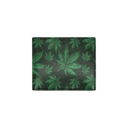 Pot Leaf Pattern Print Design A04 Men's ID Card Wallet
