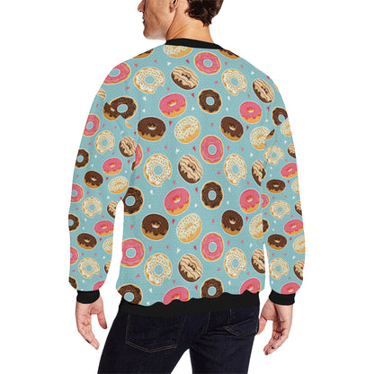Donut Pattern Print Design DN04 Men Long Sleeve Sweatshirt