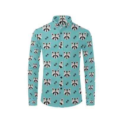 Raccoon Pattern Print Design A01 Men's Long Sleeve Shirt