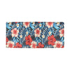 Red Hibiscus Blue Scene Men's ID Card Wallet