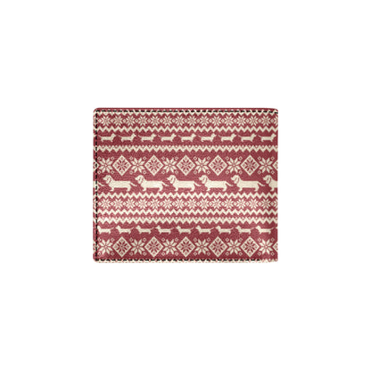 Dachshund Pattern Print Design 09 Men's ID Card Wallet