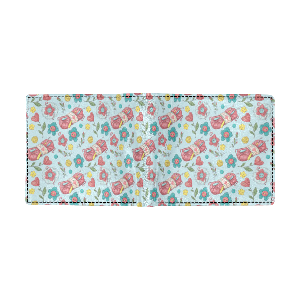Crochet Pattern Print Design 01 Men's ID Card Wallet