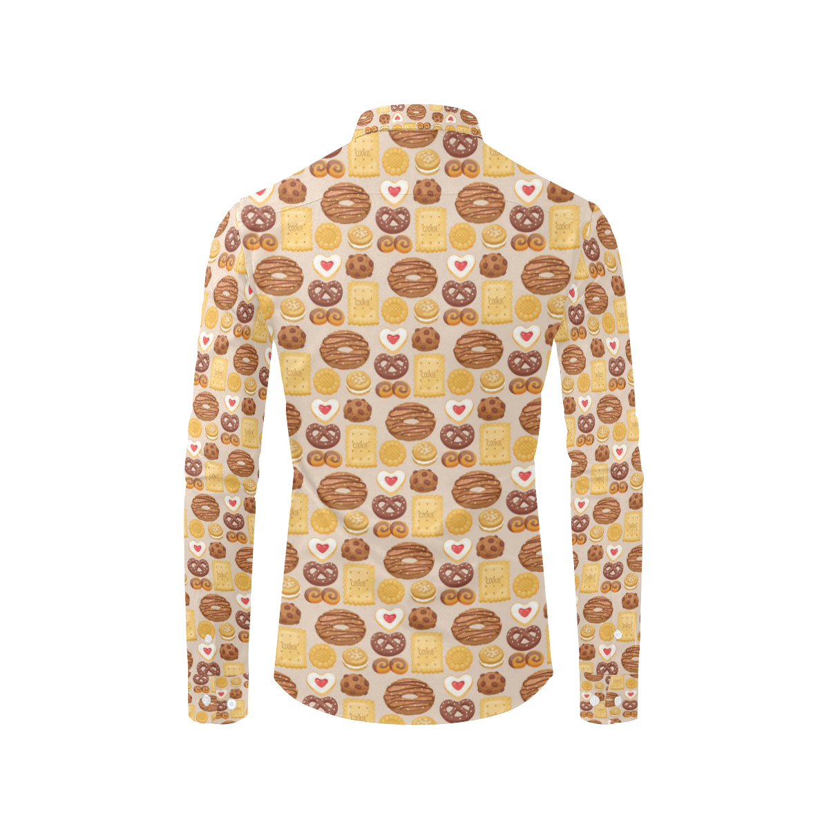 Cookie Pattern Print Design 02 Men's Long Sleeve Shirt