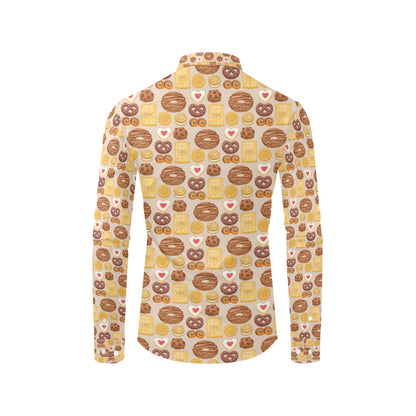 Cookie Pattern Print Design 02 Men's Long Sleeve Shirt