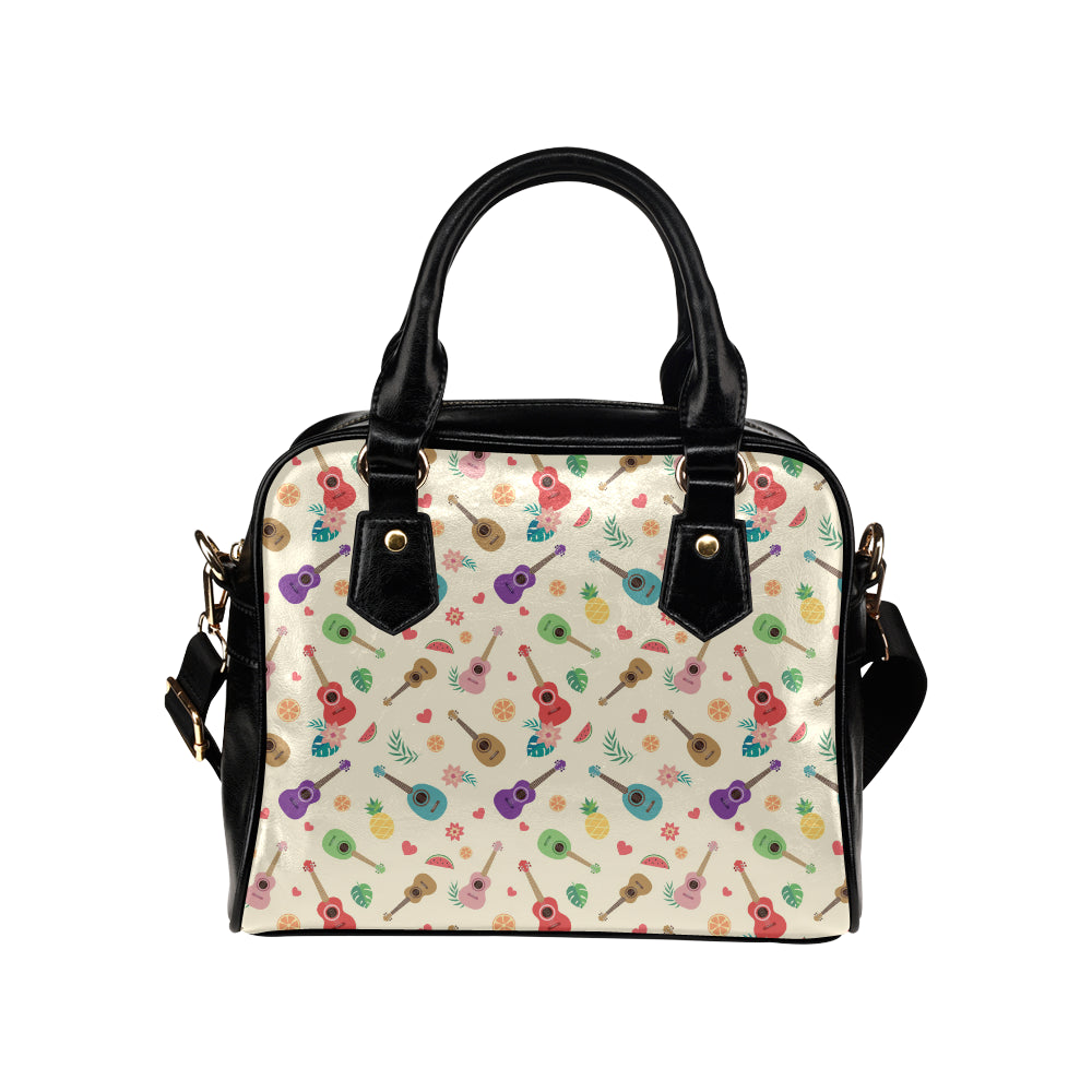 Ukulele Pattern Print Design 01 Shoulder Handbag