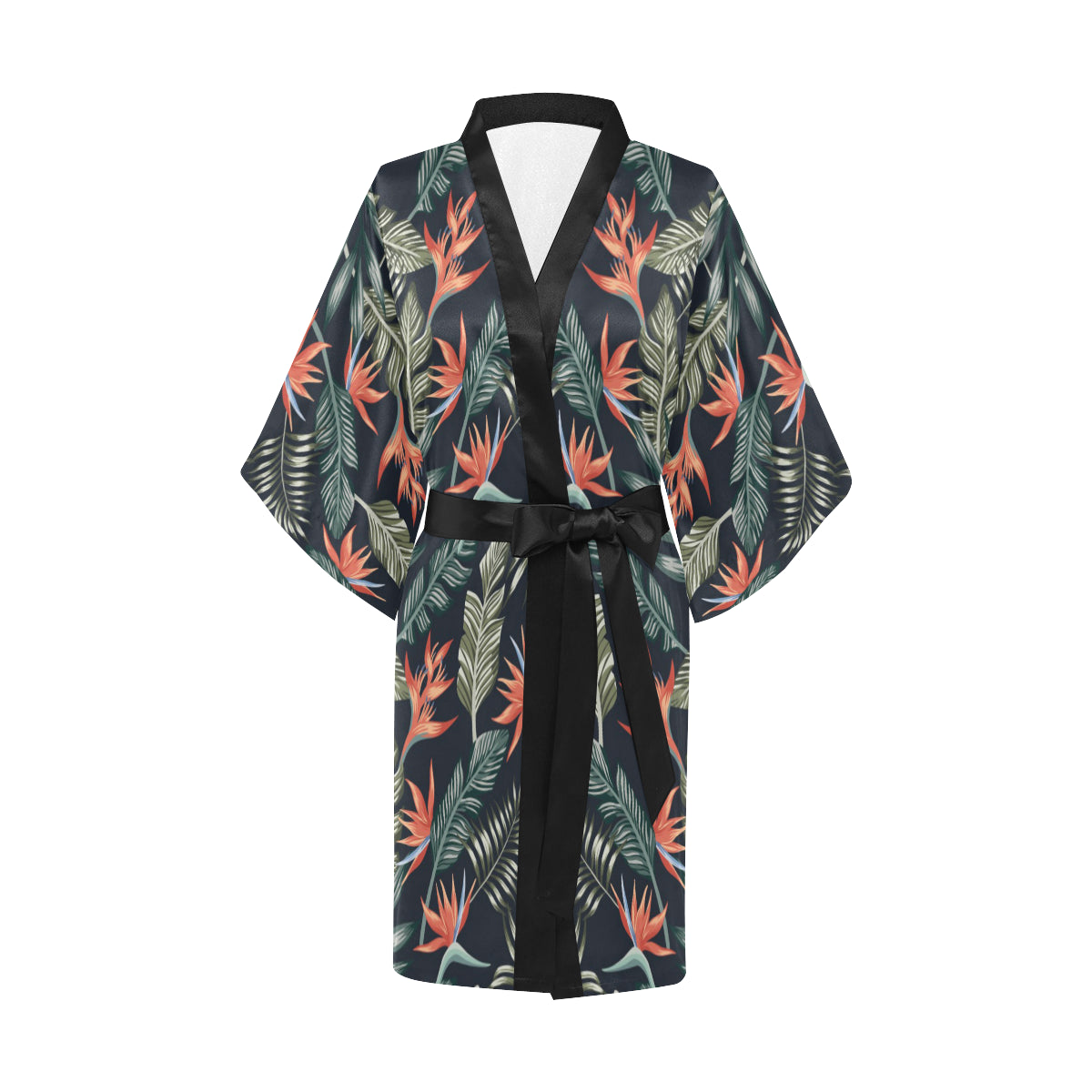 Bird Of Paradise Pattern Print Design BOP02 Women Kimono Robe