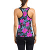 Neon Pink Hibiscus Pattern Print Design HB015 Women's Racerback Tank Top