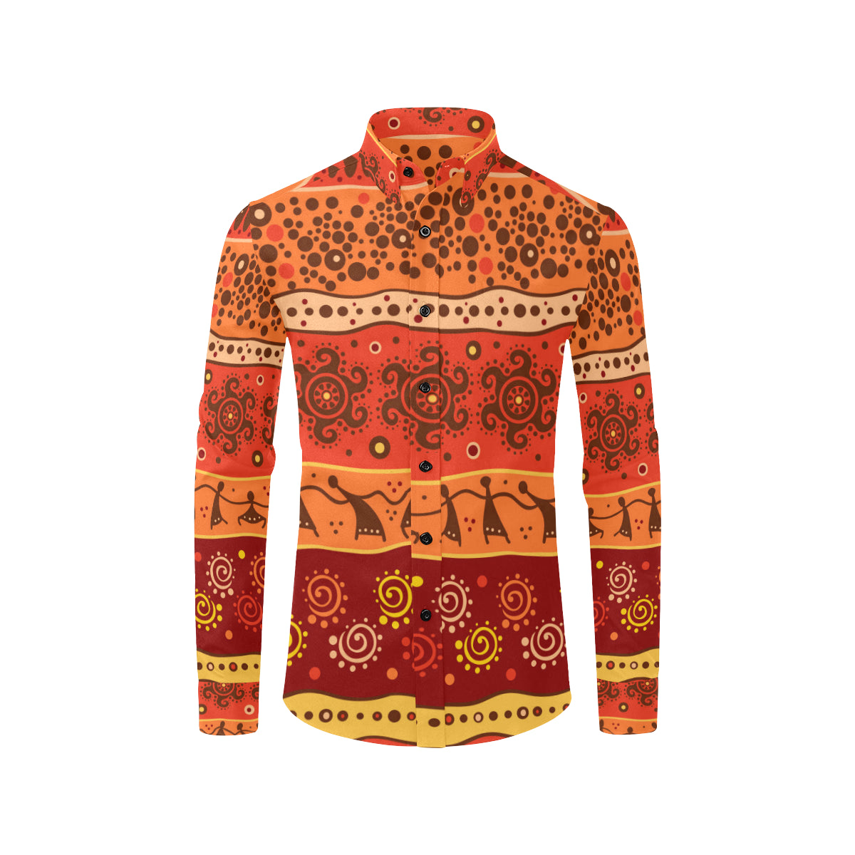 African Pattern Print Design 04 Men's Long Sleeve Shirt