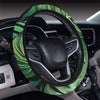 Green Fresh Tropical Palm Leaves Steering Wheel Cover with Elastic Edge