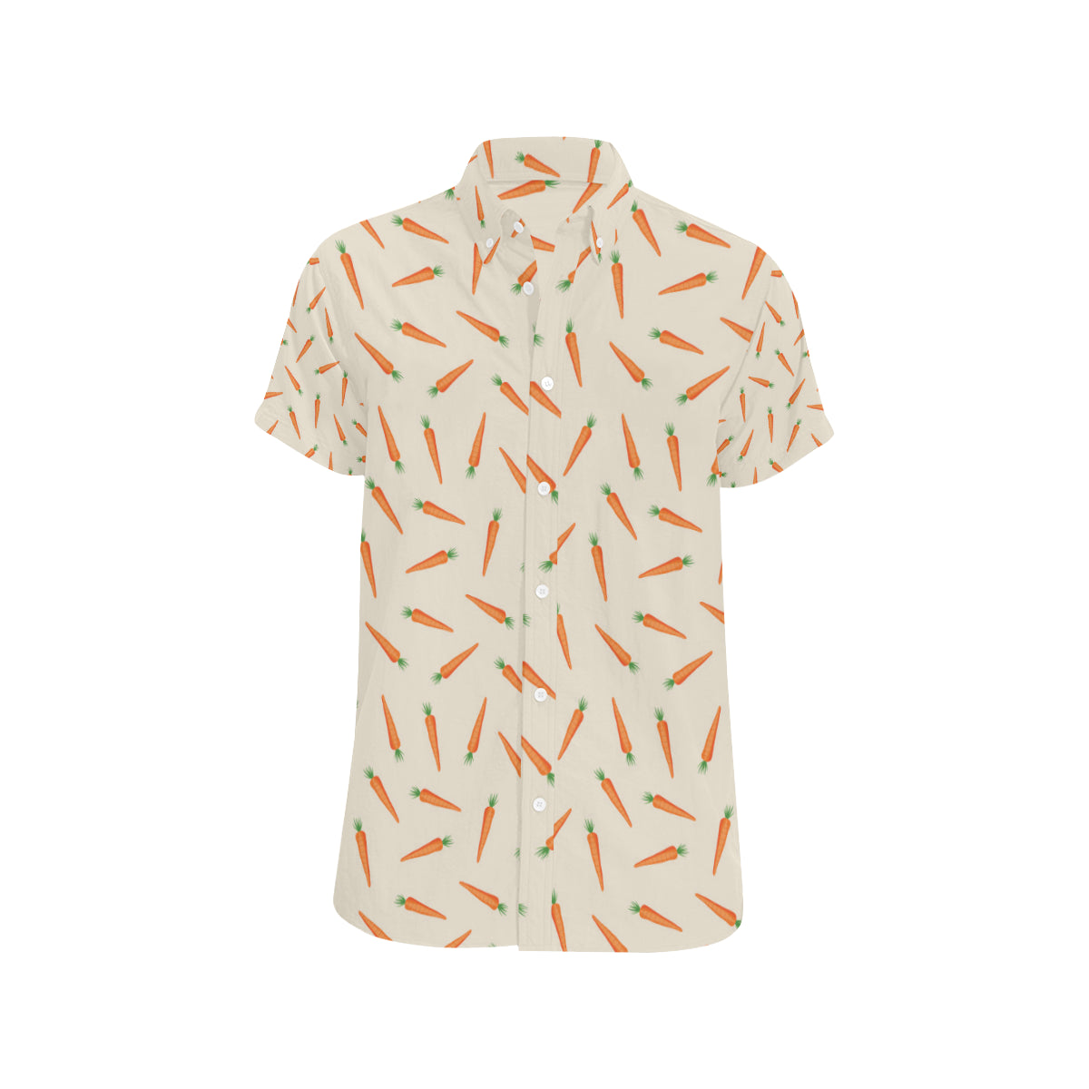 Carrot Pattern Print Design 07 Men's Short Sleeve Button Up Shirt
