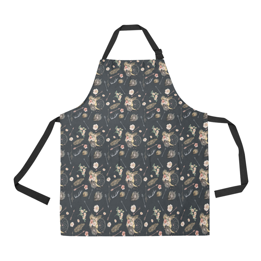 Bohemian Pattern Print Design 09 Apron with Pocket