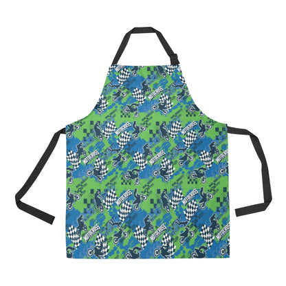 Motocross Pattern Print Design 04 Apron with Pocket