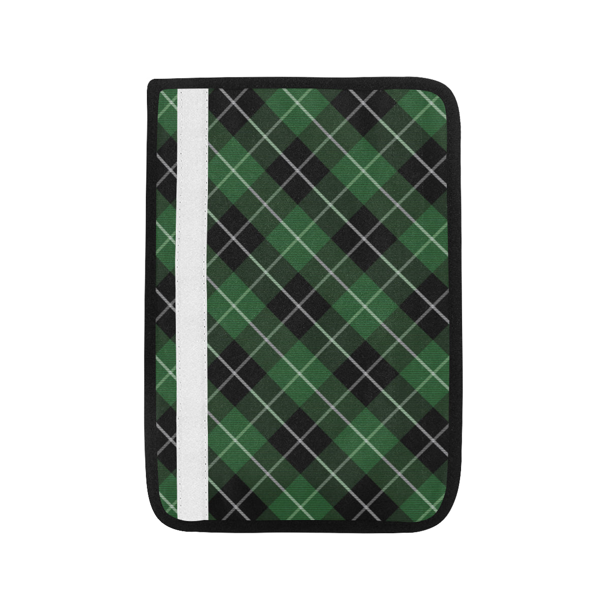 Plaid Green Pattern Print Design A05 Car Seat Belt Cover