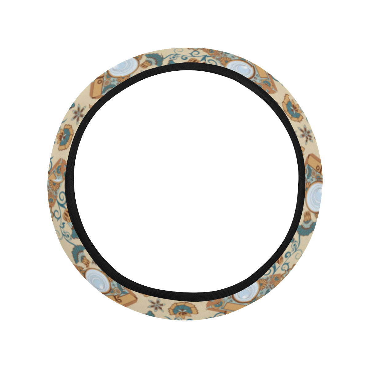 Camera Pattern Print Design 05 Steering Wheel Cover with Elastic Edge