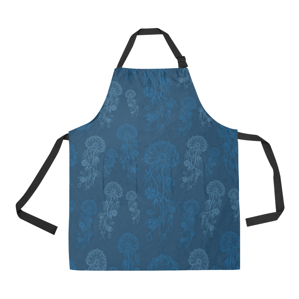 Jellyfish Pattern Print Design 01 Apron with Pocket