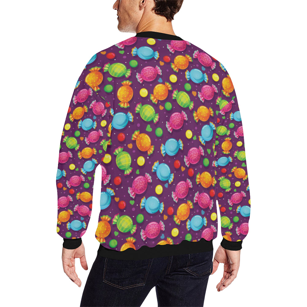 Candy Pattern Print Design CA05 Men Long Sleeve Sweatshirt