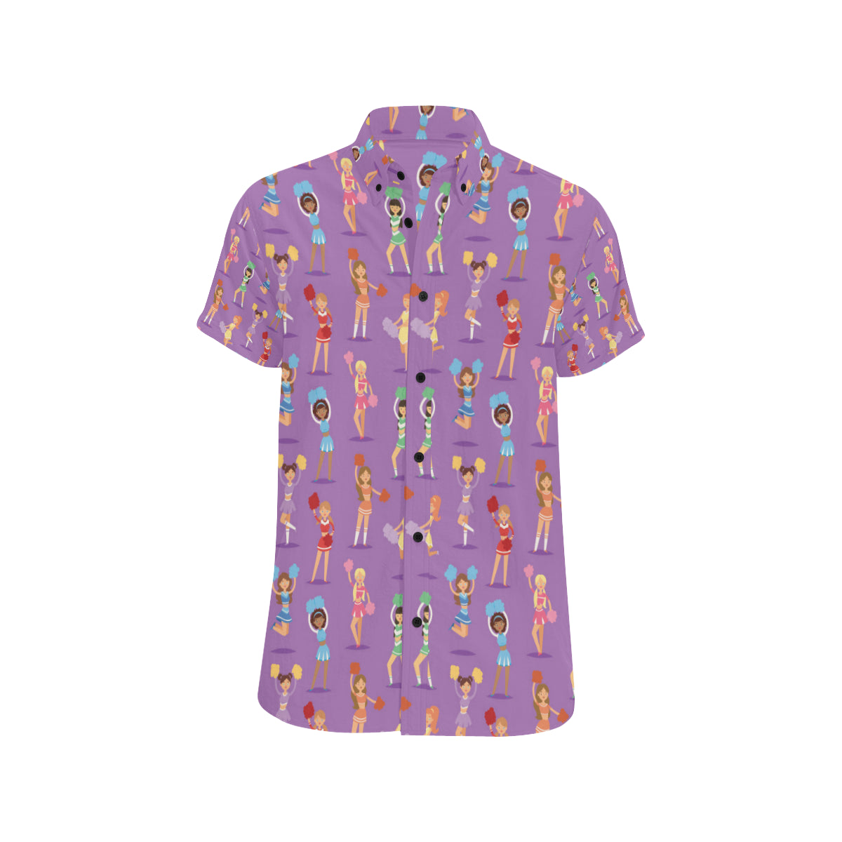 Cheerleader Pattern Print Design 02 Men's Short Sleeve Button Up Shirt