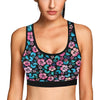 Pink Hibiscus Hawaiian Flower Sports Bra