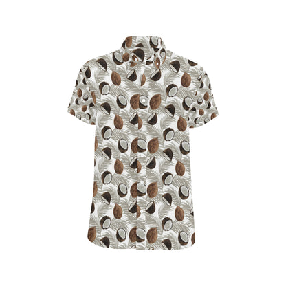 Coconut Pattern Print Design CN03 Men's Short Sleeve Button Up Shirt