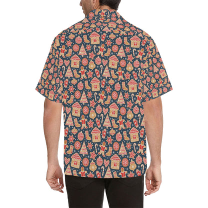 Gingerbread Pattern Print Design 03 Men's Hawaiian Shirt