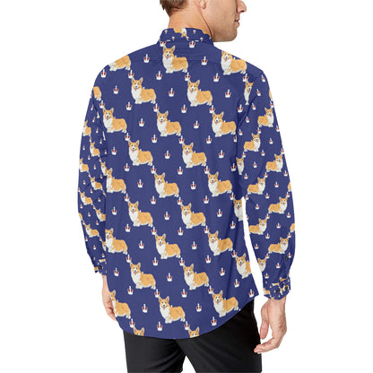 Pembroke Welsh Corgis Pattern Print Design A07 Men's Long Sleeve Shirt