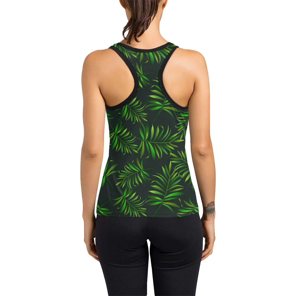Rainforest Pattern Print Design RF03 Women's Racerback Tank Top