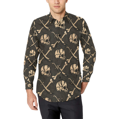 Pirate Pattern Print Design A03 Men's Long Sleeve Shirt