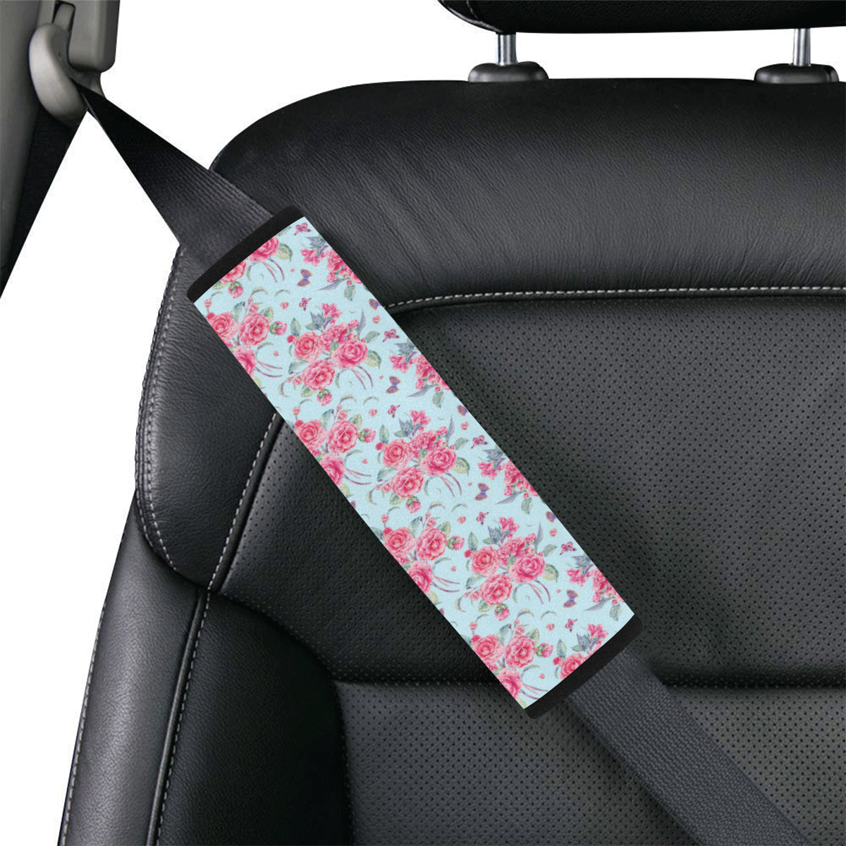 Camellia Pattern Print Design 01 Car Seat Belt Cover