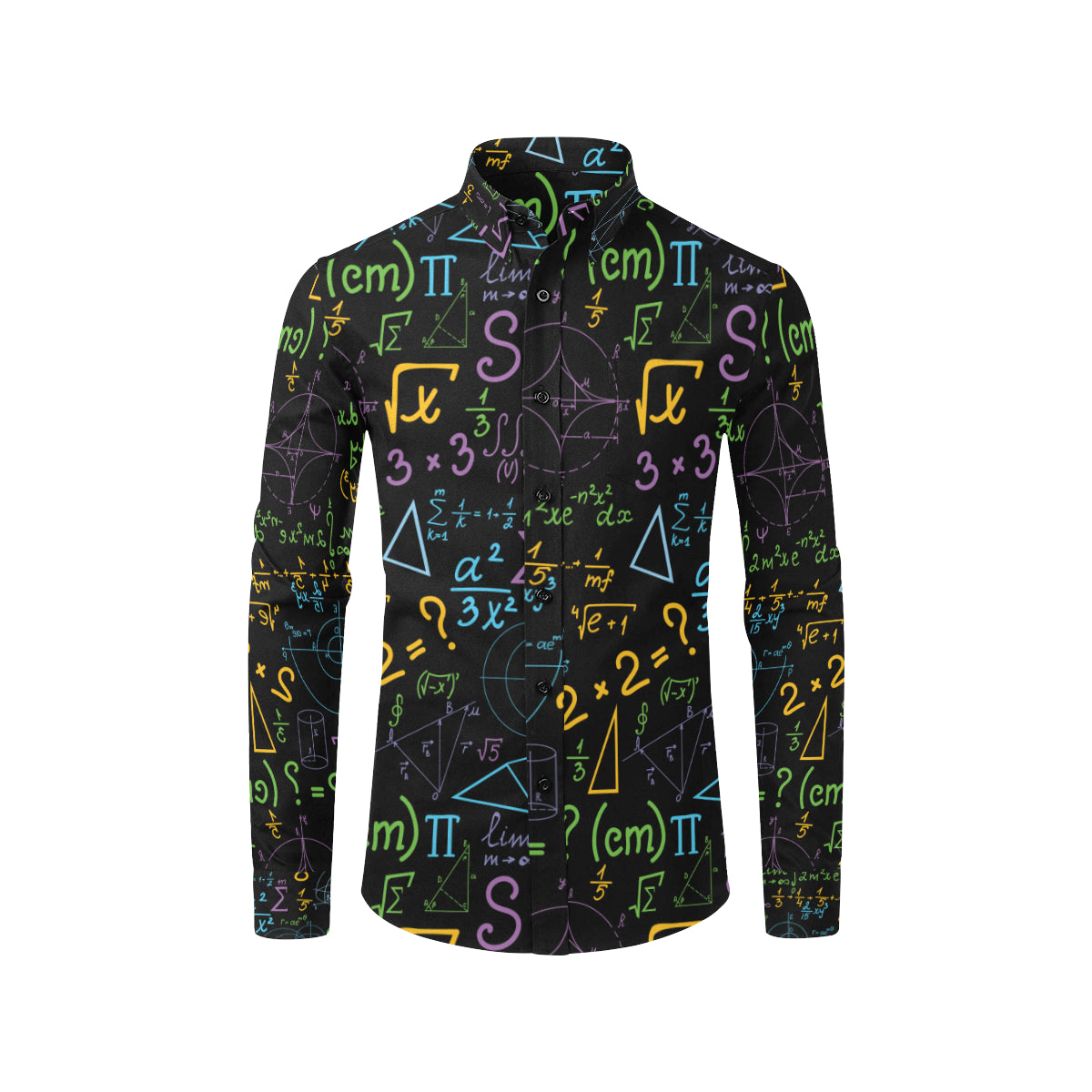 Math Pattern Print Design 03 Men's Long Sleeve Shirt