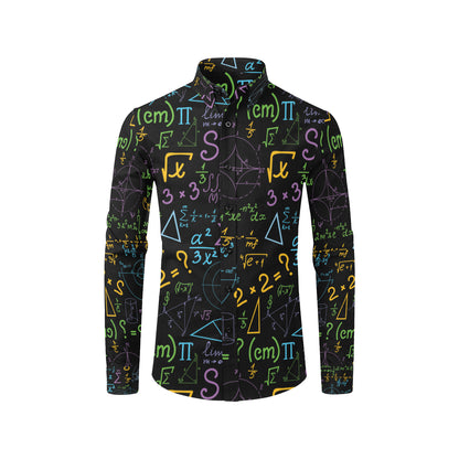 Math Pattern Print Design 03 Men's Long Sleeve Shirt