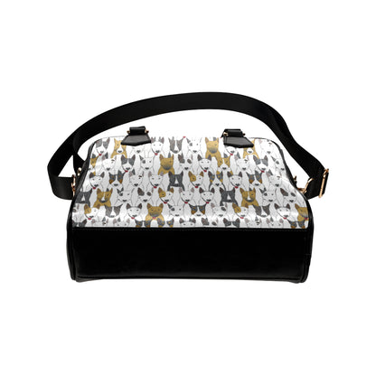 Bull Terriers Pattern Print Design 03 Shoulder Handbag