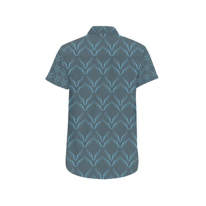 Angel Wings Pattern Print Design 04 Men's Short Sleeve Button Up Shirt