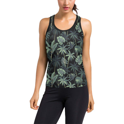Rainforest Pattern Print Design RF02 Women's Racerback Tank Top