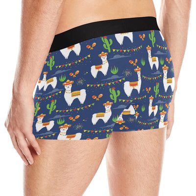 Llama Cactus Pattern Print Design 05 Men's Boxer Briefs