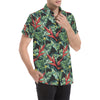 Bird Of Paradise Pattern Print Design BOP06 Men's Short Sleeve Button Up Shirt