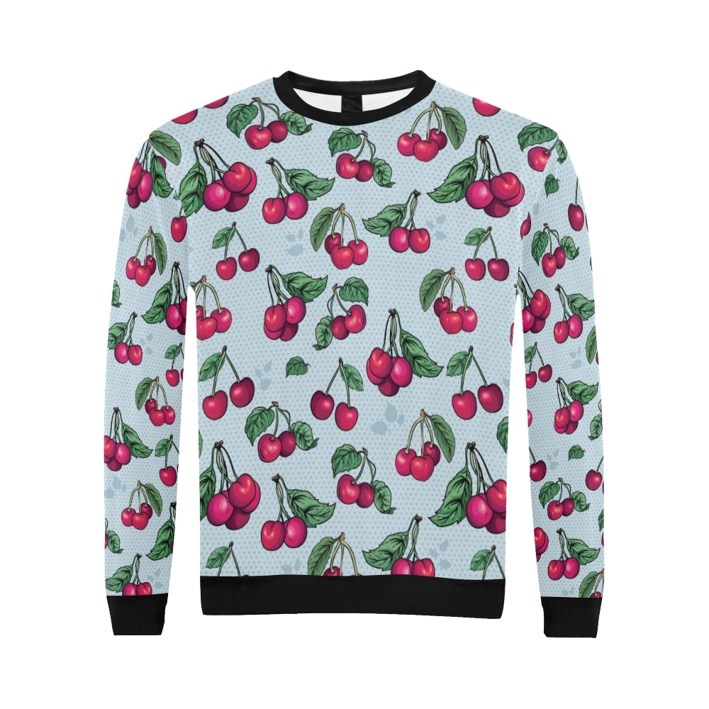 Cherry Pattern Print Design CH01 Men Long Sleeve Sweatshirt