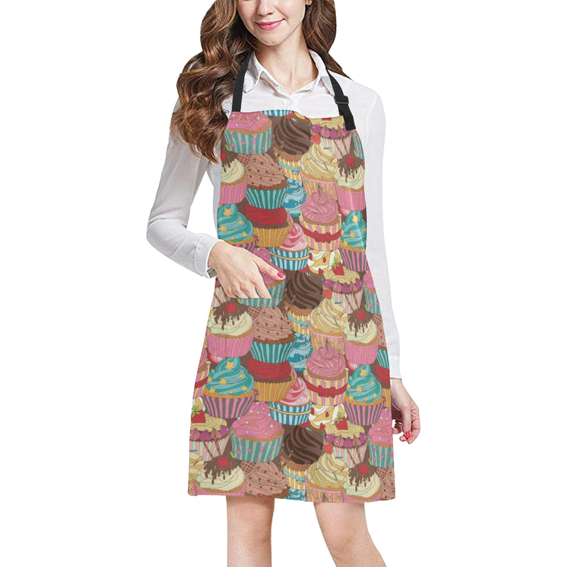 Cupcake Pattern Print Design CP01 Apron with Pocket