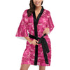 Camo Pink Pattern Print Design 01 Women's Short Kimono