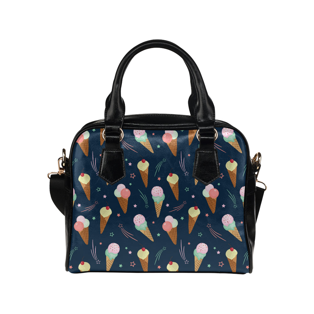 Ice Cream Pattern Print Design 04 Shoulder Handbag