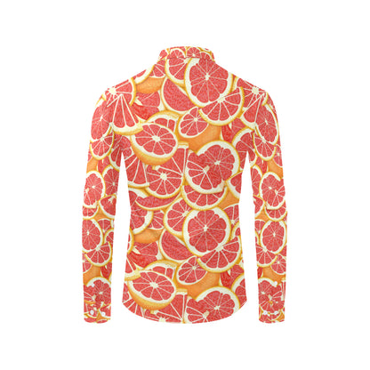 Grapefruit Pattern Print Design GF02 Men's Long Sleeve Shirt