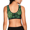 Green Fresh Tropical Palm Leaves Sports Bra